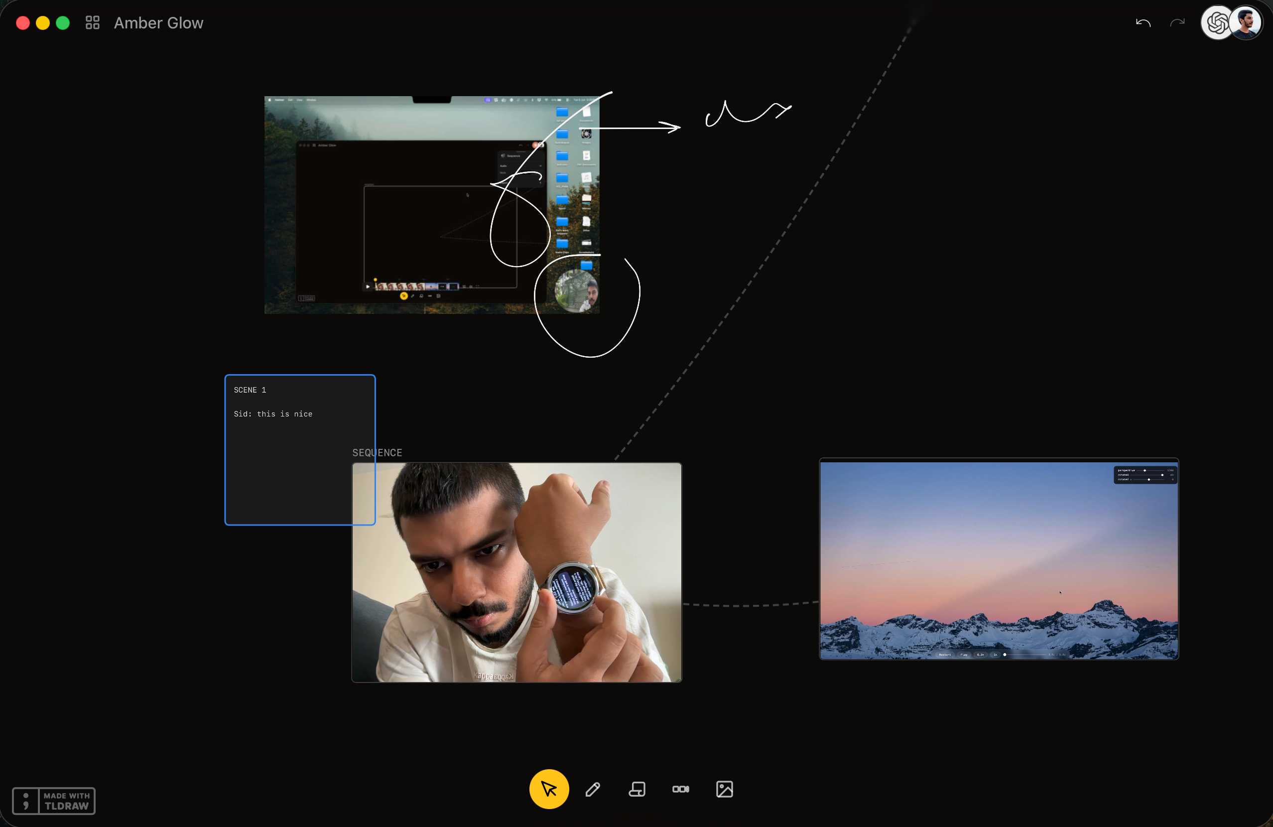 Preview of the Helmer video editing canvas